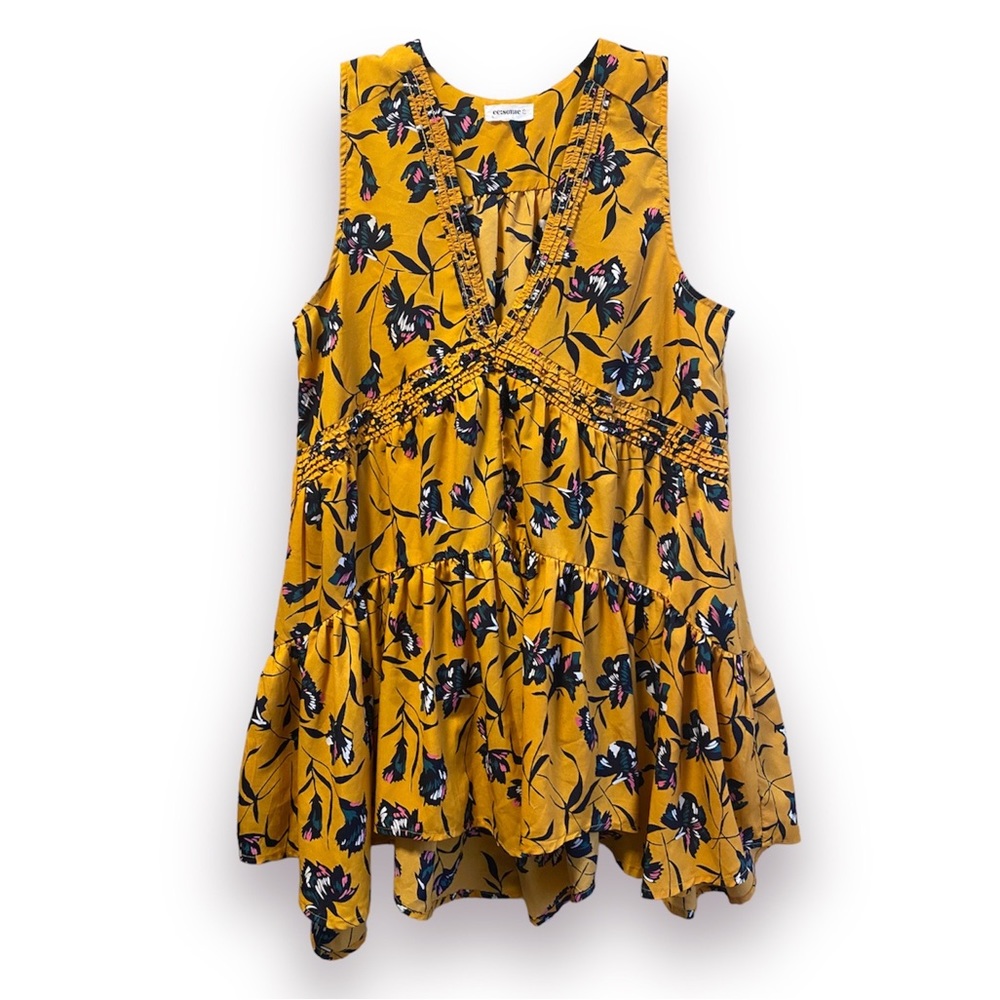 ee:some Yellow Floral Dress/Tunic Tank